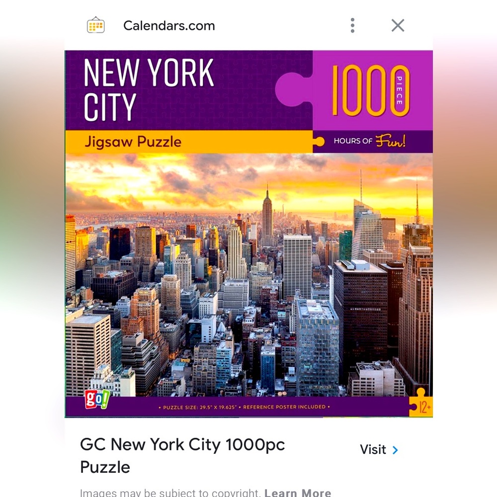 New York City 1000 Piece Jigsaws Puzzle